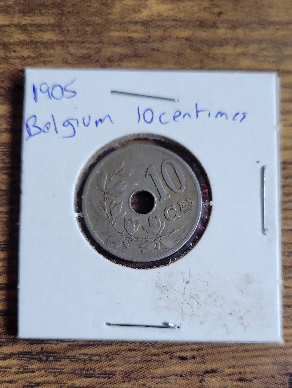 Vintage 1905 Belgium 10 Centimes Coin- Silver Tones